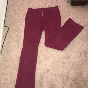 Burgundy American Eagle kickboot pants